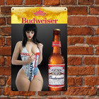 Budweiser Beer Vintage Style Sexy Girl  Metal Bar Pup Shop Sign Man Cave Art