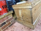 Old Antique Pine Chest  Vintage Wooden Storage Trunk  Blanket Box  Coffee Table 