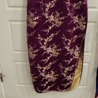 Tang Yi Women   s Purple Satin Floral Cheong-sam Qipao Dress Size 38