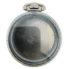 Antique 16s Keystone Art Deco Edge Open Face Pocket Watch Case Chrome Usa