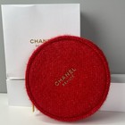 Nib Chanel Red Round Half-zip Cosmetic Pouch Vip Member Gift