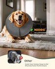 Inflatable Dog Cone Collar     Soft Dog Cone Donut Post Surgical Small Grey