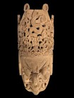 Vintage Hand-carved Wooden Mask With Fierce Expression - Southeast Asian Or East