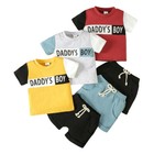 Daddy s Boy Toddler Kids Baby Boy Outfits Short Sleeve T-shirt pants Clothes Set