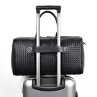 Large Fashion Mens Black Leather Travel Bag Overnight Duffle Handbag 2023