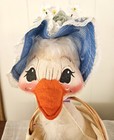 Vintage 1982 Annalee 15  Easter Goose Orig Tag W basket Of Eggs Bonnet   Flowers