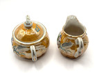 Porcelain Luster Finish Florida Souvenir Japanese Dragonware Creamer Sugar Bowl