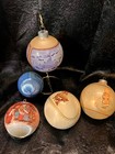 Vintage 79 Berta Hummel 76hallmark Christmas     ornaments Balls Satin Glass Scene