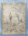 Vintage French Angelus Jean Fran  ois Millet Scene Wall Hanging Tapestry 78x58 Cm