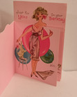 Vintage Mcm Paramount Birthday Card Funny Cheeky Risque Used