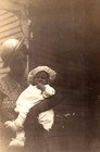 Vintage Photo Old Antique Picture Image Lady Hat Baby Girl Dress Home Porch