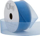 Offray 1 5   Nylon Sheer Ribbon  Dusty Blue  25 Yards