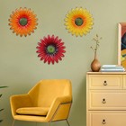3 Pcs 9 Metal Flower Wall Decor Outdoor Backyard Art Hanging Kitchen Living Room