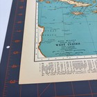 Map West Indies 1940s Original Atlas Map