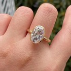 Igi 4 00 Ct Pear-cut Ef vs1 Lab Grown Diamond Bezel Wedding Ring 14k Yellow Gold
