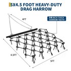 Heavy Duty 5 X 4 5 Ft Drag Harrow With 3 8  Tines For Atv Utvs   Lawn Tractors