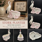 Vintage Ceramic Stork Planter Nursery Decor Made In Japan A Fine Quality