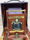 Century Grand 6-1 2 X 8-1 2 Antique Wooden Camera W  Planatic Brass Lens - Rare