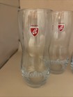 Czechvar Set Of 2 Beer Glasses Sqhm  31l M19 1383 Czech Republic Mancave Bar