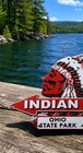 Old Rare Vintage - Indian Lake Ohio State Park Porcelain Enamel Sign 25x15 Inch 
