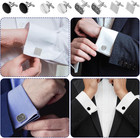 8pcs Classic Cuff Links  Silver And Black Cufflinks For Men  Tuxedo Studs For Sh
