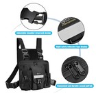 Lseng Walkie Talkie Tactical Vest Chest Harness Pouch Holster Black