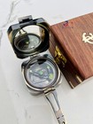 100  Working Brass Brunton Pocket Vintage Compass With Leather Case 