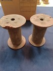 4 Antique Wood And Fiber Bobbin   Thread Textile Spools