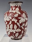 Antique Chinese Cloisonne Red Ground Vase