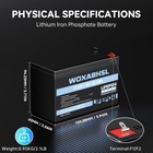 Woxabhsl 12v Lifepo4 Battery - 2000  Cycles  Direct Replacement For Black 