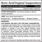 Supositorios Vaginales   cido B  rico 600 Mg   vulos Grado M  dico Infecciones - New