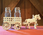 Horse   Buggy - Rustic Vintage Style Cast Iron Salt   Pepper Shaker