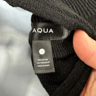 Aqua Womens Knit Mock Neck Cut-out Long Sleeve Bodycon Sweater Dress Black Small