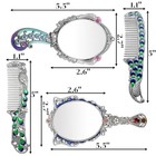 4 Piece Vintage Mirror Comb Set  Metal Antique Handheld Mirror With Comb 
