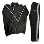 Adidas Men s Track Suit Set - Black With White Stripes - Jacket   Pants  Nwt