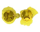 Santa Button Covers Enamel Gold Tone Christmas Bell 2 Pcs