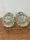 Indiana Glass Clear Vintage Salt And Pepper Shakers Diamond Cut Tiara Set