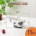 Magclay Ceramic Gravy Boat  15oz Gravy Bowl  Blue And White