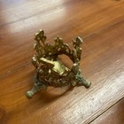 Vintage Ornate Gold Tone Cup Holder With Cup For Vanity Set