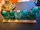 Lot Of 5 Vintage Glass Insulators Brookfield Hemingray 9 42 Aqua Seafoam