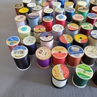 Vintage Sewing Thread Plastic   Wood Spools Lot Of 75