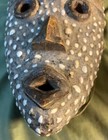 Old Vintage African Tribe Tribal Art Wood Carving Face Mask Carved Africa Shells