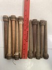 Wood Bobbins Spools Industrial Style Spindles 8  And 8 75  Wooden Quills Lot-10
