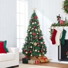 Artificial Christmas Tree  6ft Premium Unlit Hinged Design  Dense Branches Reali