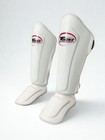Twins Special Genuine Leather Muay Thai Shin Guards - White - Size Large