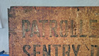 Vintage Patrolled By Sentry Dog Metal Sign 12    X 24    Military