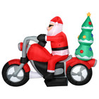 6ft Lighted Christmas Decor Inflatable Santa Claus Riding Motorcycle Yard Patio