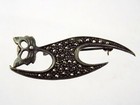 Vintage Sterling Silver Marcasite Studded Cat Pin Kitty Silhouette Brooch 925