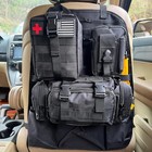 Universal Tactical Vehicle Back Seat Organizer With 3 Detachable Pouches