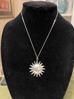 Southwestern Native Navajo Domed Sun 2    Sterling Chain Necklace 18    Trademarked